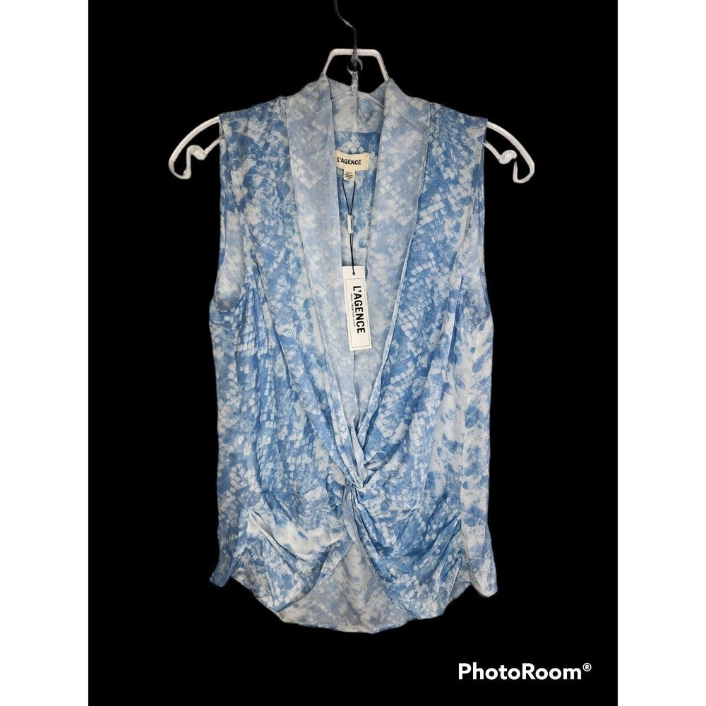 L'AGENCE Mariposa Silk Sleeveless V-Neck Blouse Women's Size XS